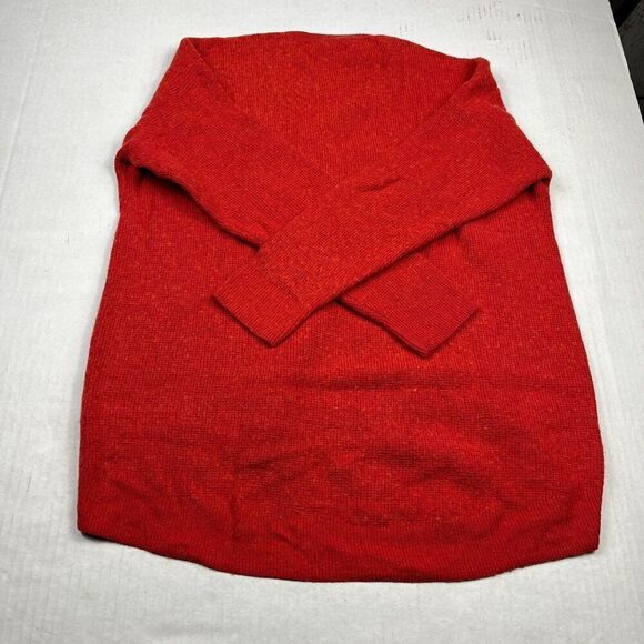 Madewell Asherton Henley Sweater Red Long Sleeve Loose Fit Knit Pullover SMALL - Picture 11 of 12